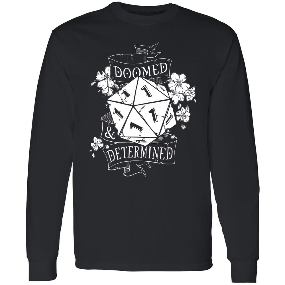 Doomed Determined Long Sleeve T-Shirt - Black - 10