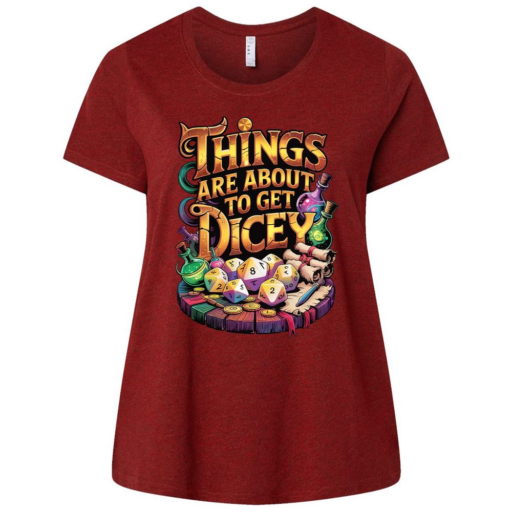 Things Are About To Get Dicey Ladies Curvy Jersey - Cardinal - 10