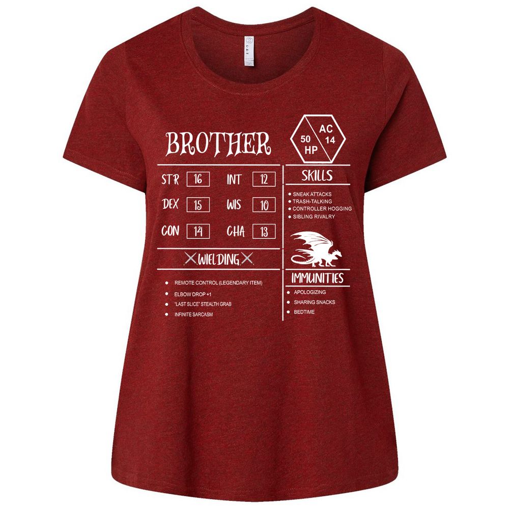 Brother Stats Ladies Curvy Jersey - Cardinal - 10