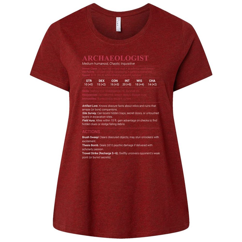 ARCHAEOLOGIST Ladies Curvy Jersey - Cardinal - 10