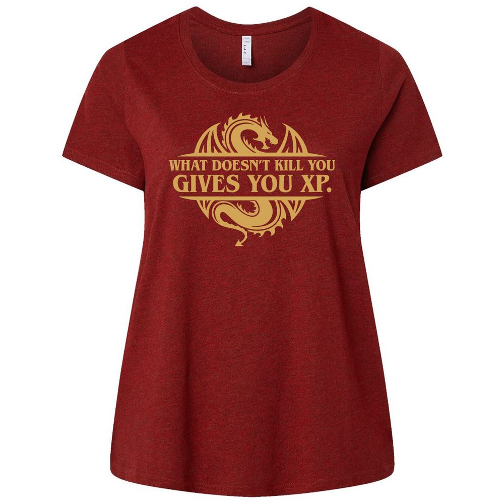 What Doesn't Kill You Gives You XP Ladies Curvy Jersey - Cardinal - 10