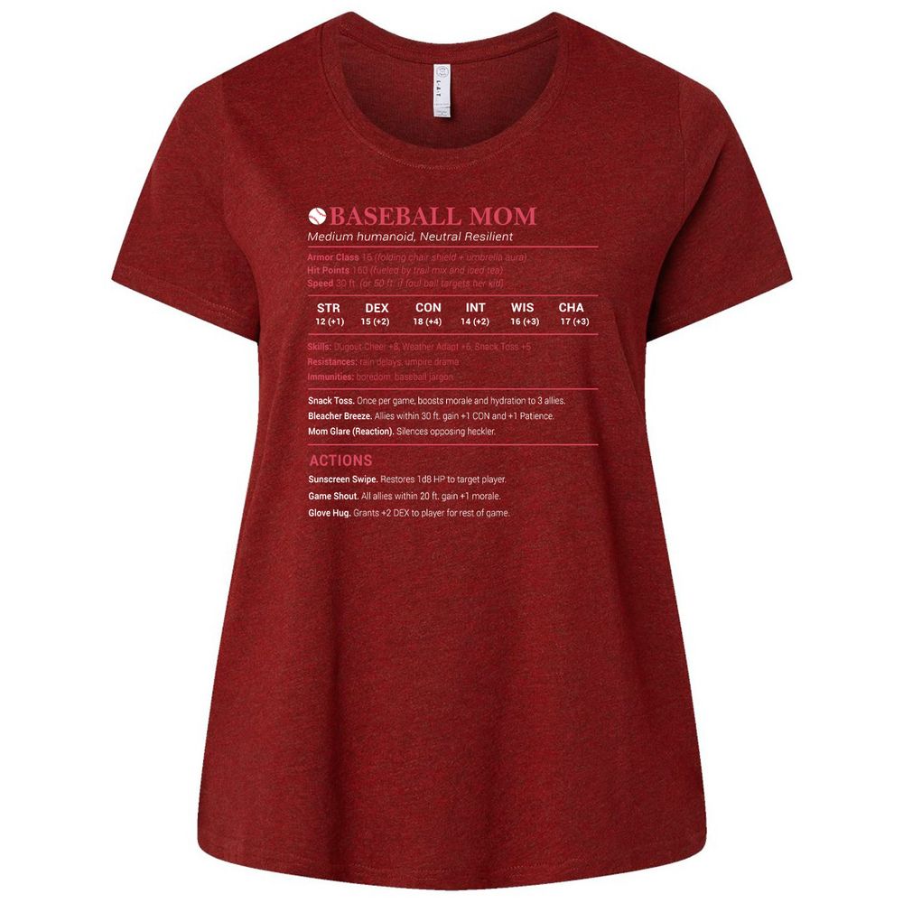 Baseball Mom Ladies Curvy Jersey - Cardinal - 10