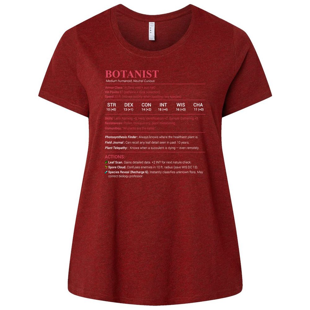 Botanist Stats Ladies Curvy Jersey - Cardinal - 10