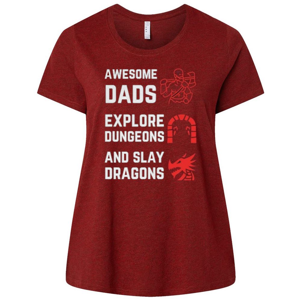 Awesome Dad Fathers Day Ladies Curvy Jersey - Cardinal - 10