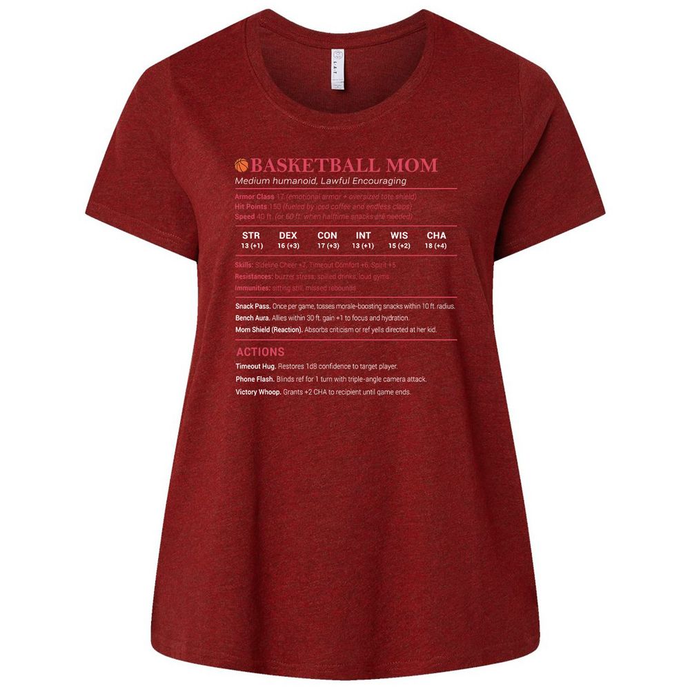 Basketball Mom Ladies Curvy Jersey - Cardinal - 10