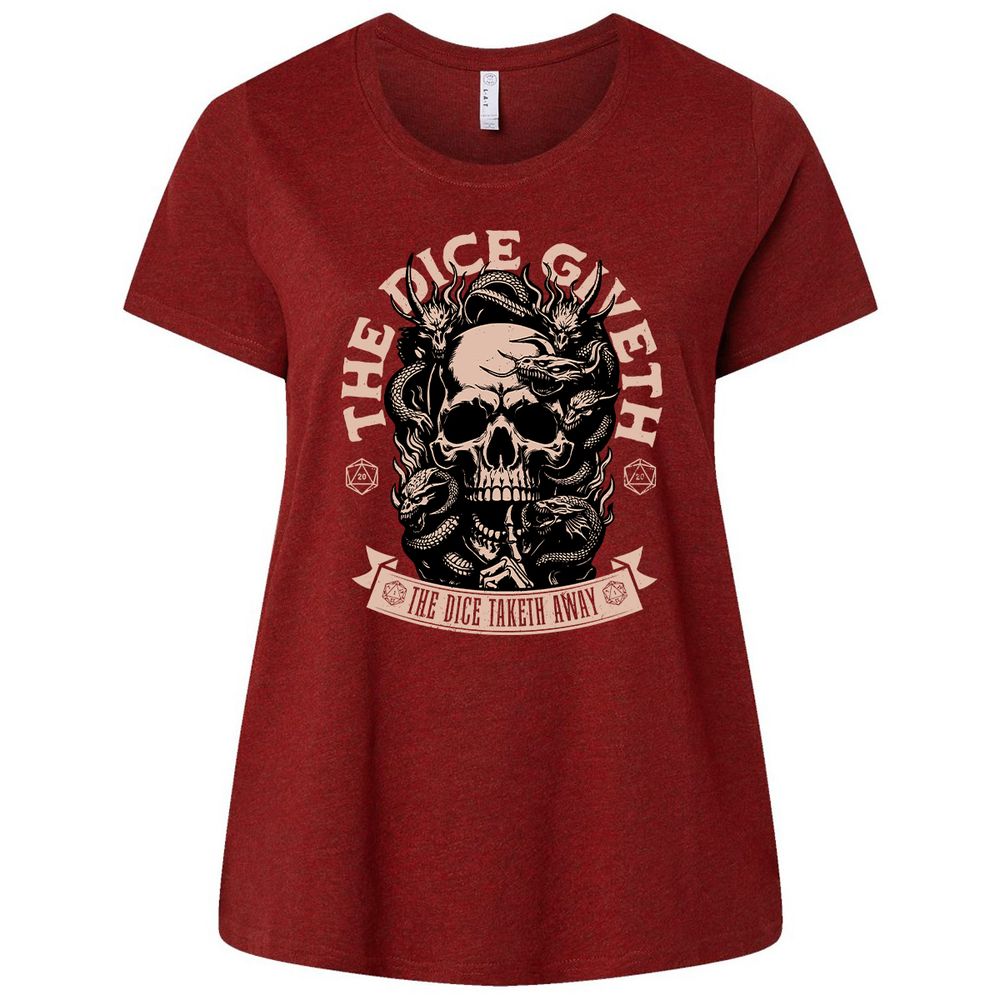 The Dice Giveth The Dice Taketh Away Ladies Curvy Jersey - Cardinal - 10