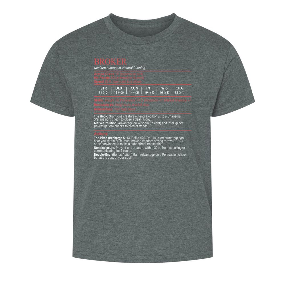 Broker Stats Block - Dark Heather - 10