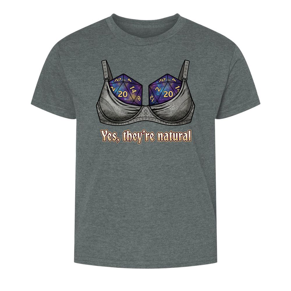 They Are Natural Nat20 Kids T-Shirt - Dark Heather - 10