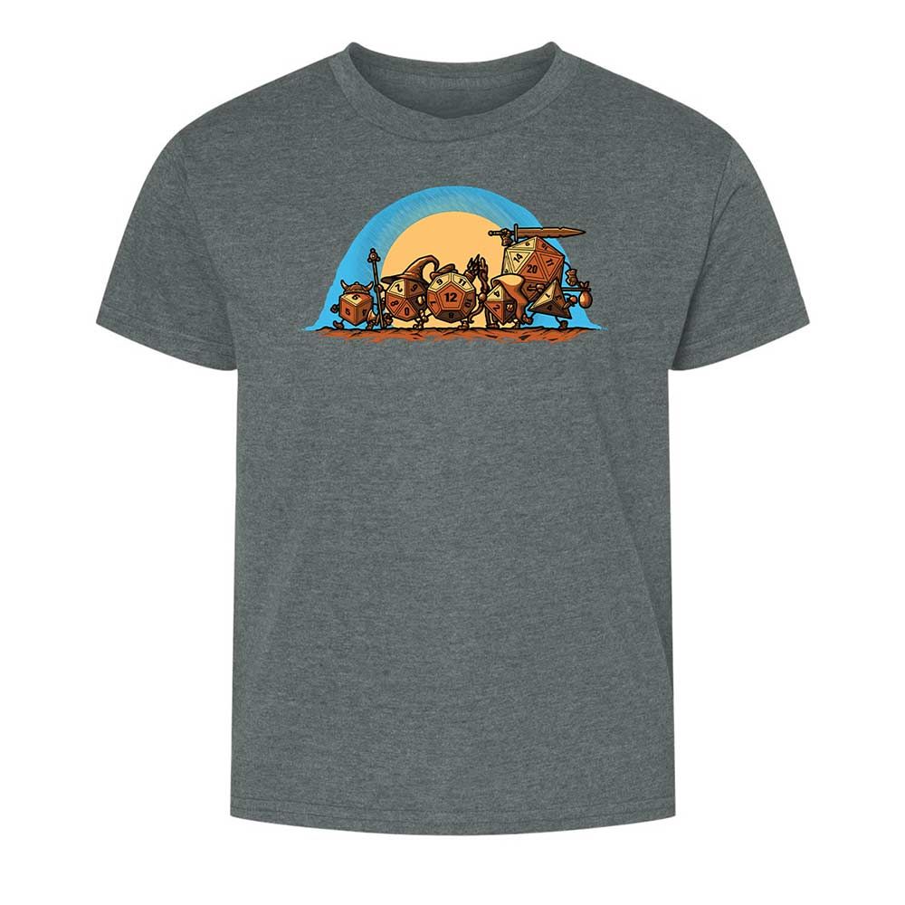 The Fellowship Of The Dice Kids T-Shirt - Dark Heather - 10