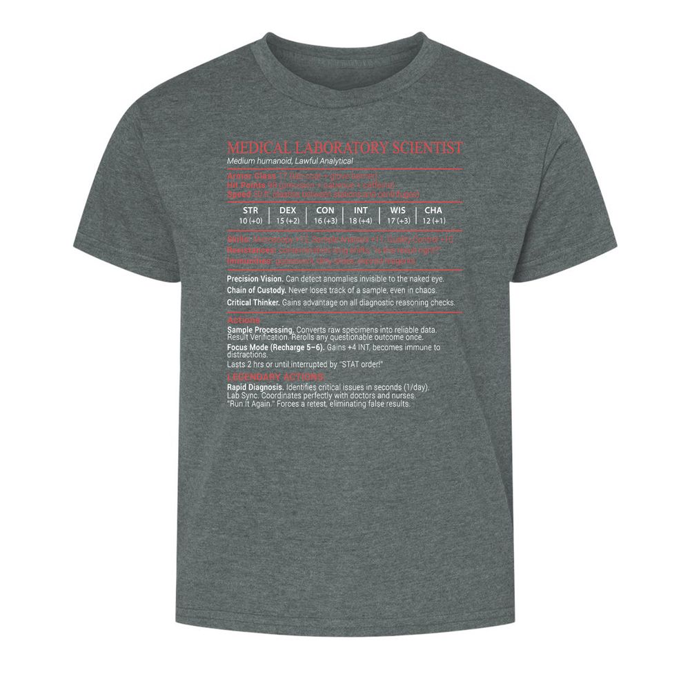 Medical Laboratory Scientist Stats Block - Dark Heather - 10