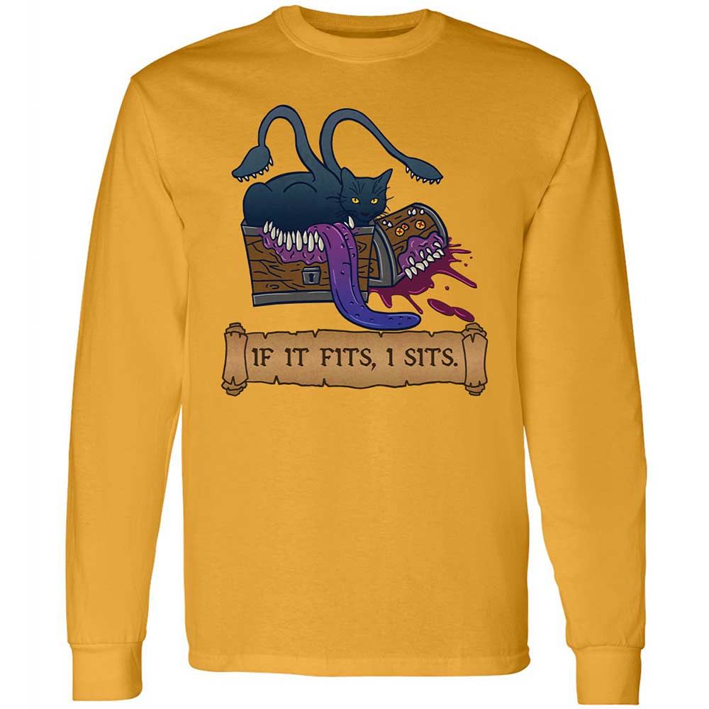 If It Fits I Sits Long Sleeve T-Shirt - Gold - 10