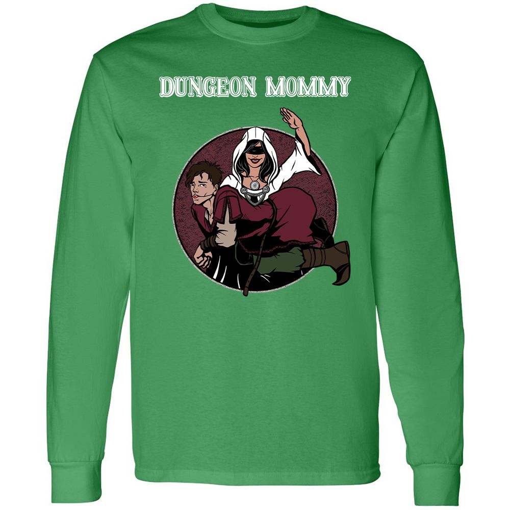 Dominant Dungeon Mommy Long Sleeve T-Shirt - Irish Green - 10