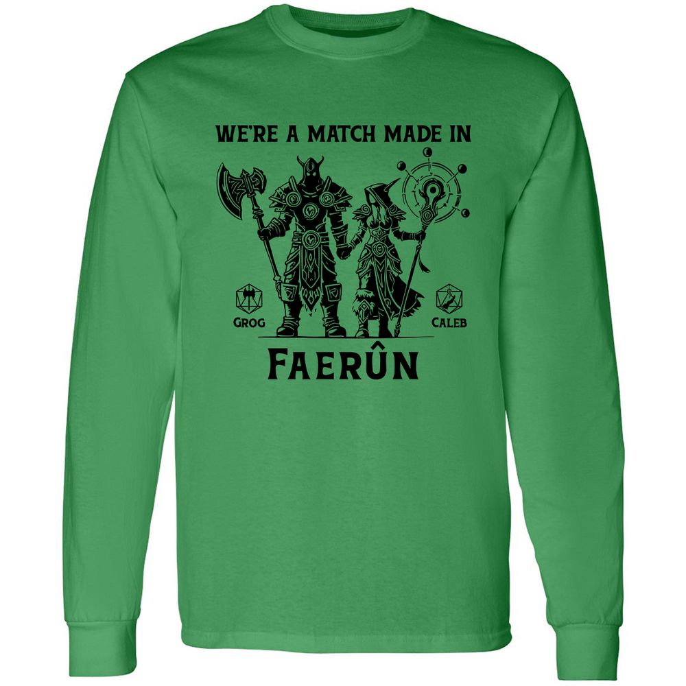 Custom DnD Class Couple Long Sleeve T-Shirt - Irish Green - 10