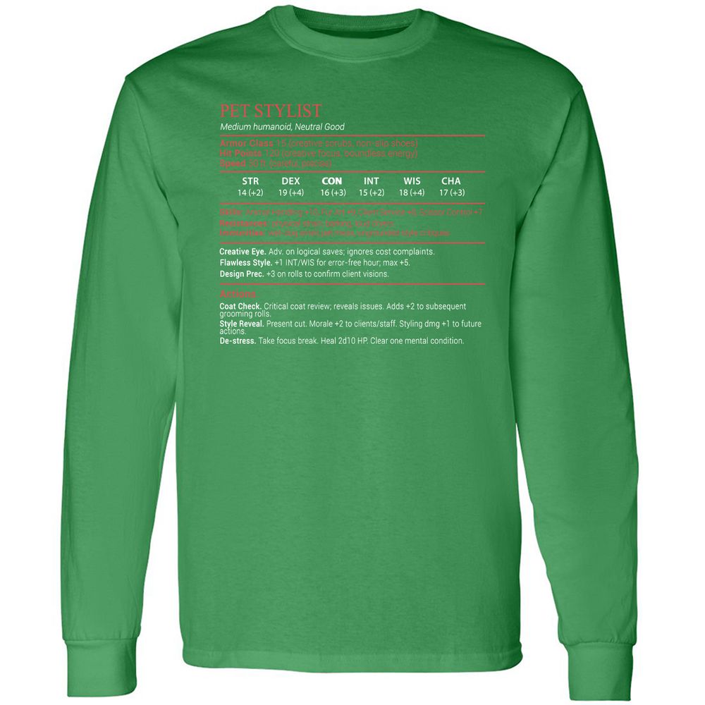 Pet Stylist Stats Block - Irish Green - 10