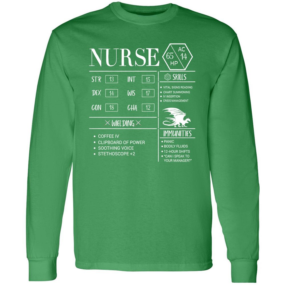 Nurse New Long Sleeve T-Shirt - Irish Green - 10
