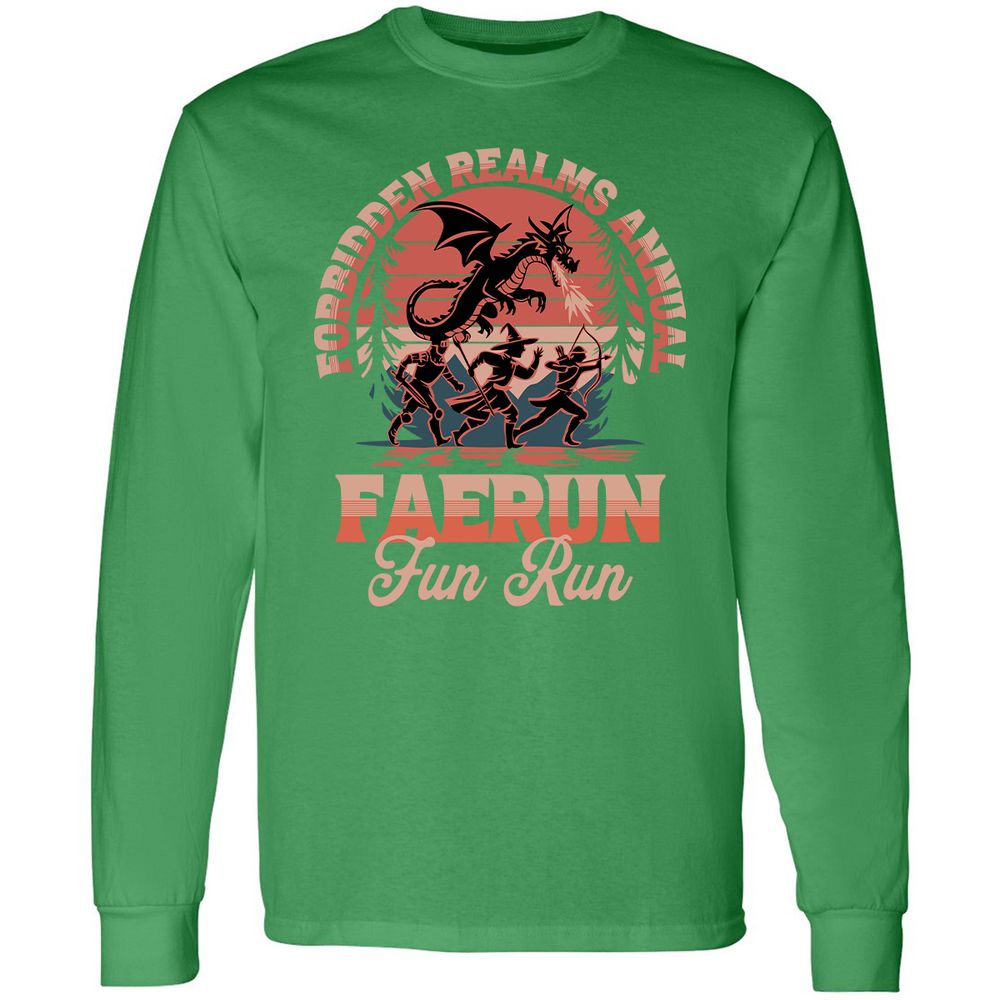 Faerun Fun Run Long Sleeve T-Shirt - Irish Green - 10
