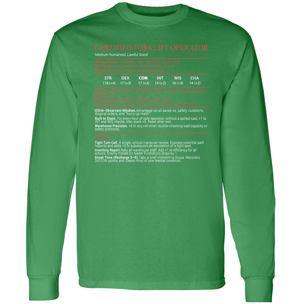 Certified Forklift Operator Stats Block - Irish Green - 10
