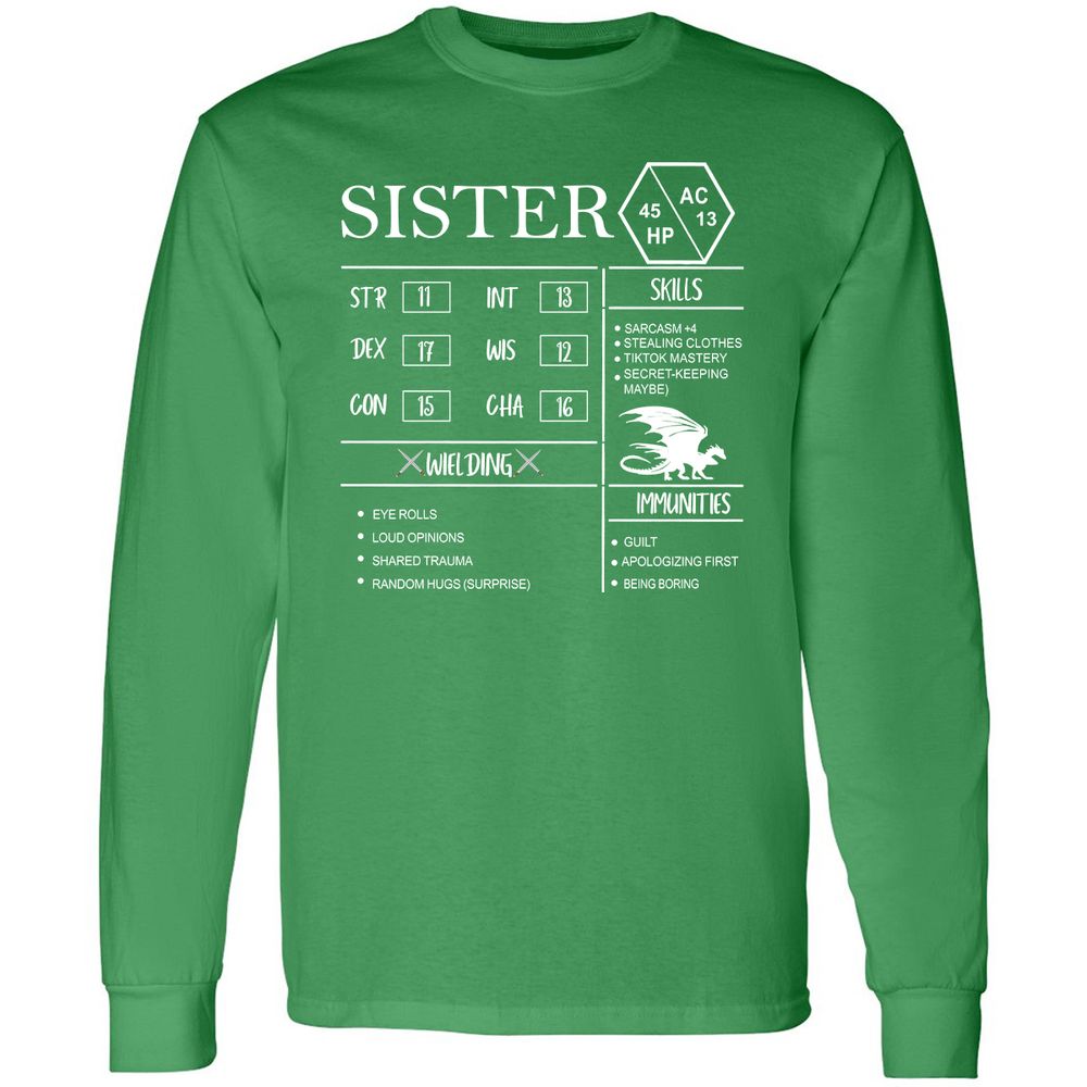 Sister Stats Long Sleeve T-Shirt - Irish Green - 10