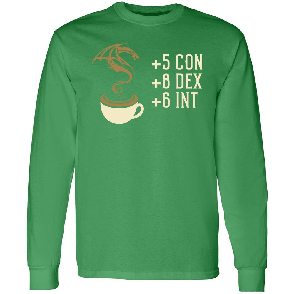 Coffee Dragon Long Sleeve T-Shirt - Irish Green - 10