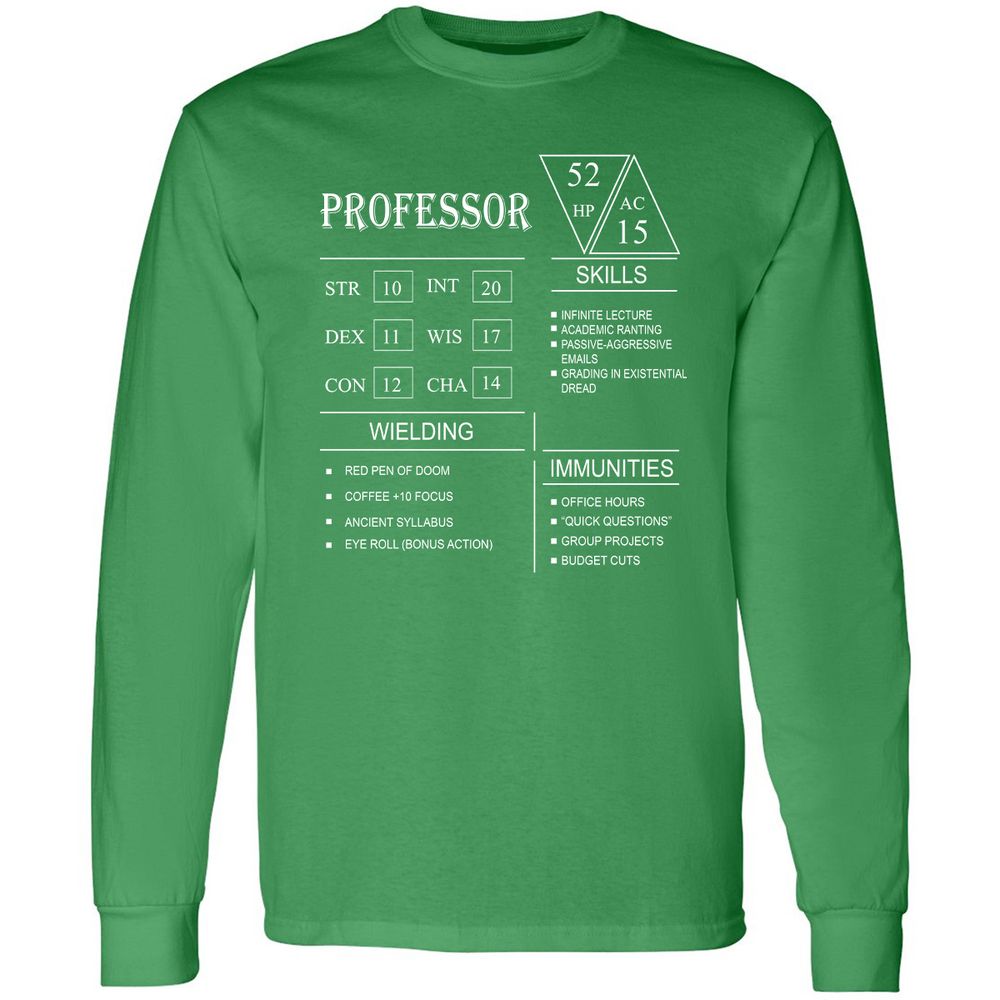Professor New Long Sleeve T-Shirt - Irish Green - 10