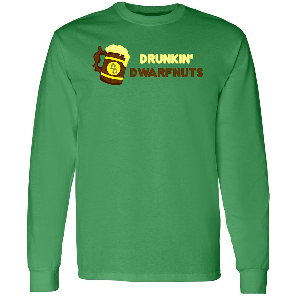 Drunkin' Dwartnuts Long Sleeve T-Shirt - Irish Green - 10
