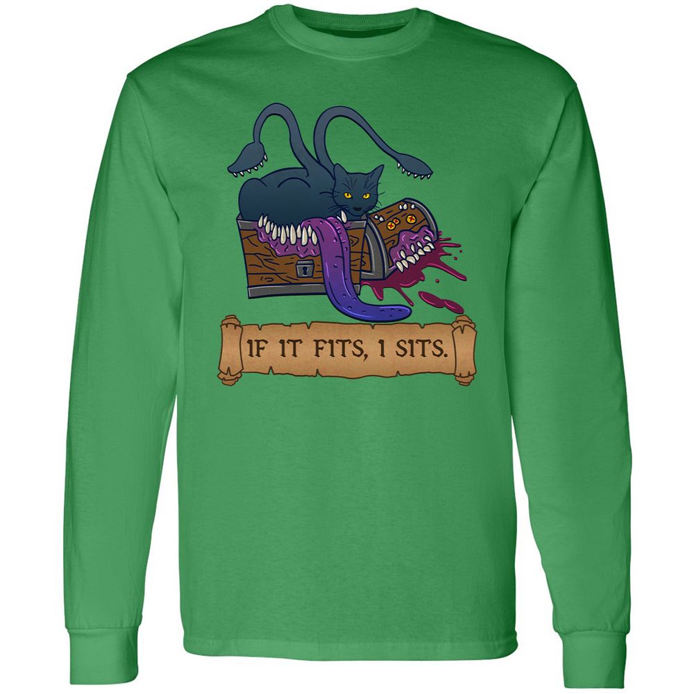 If It Fits I Sits Long Sleeve T-Shirt - Irish Green - 10