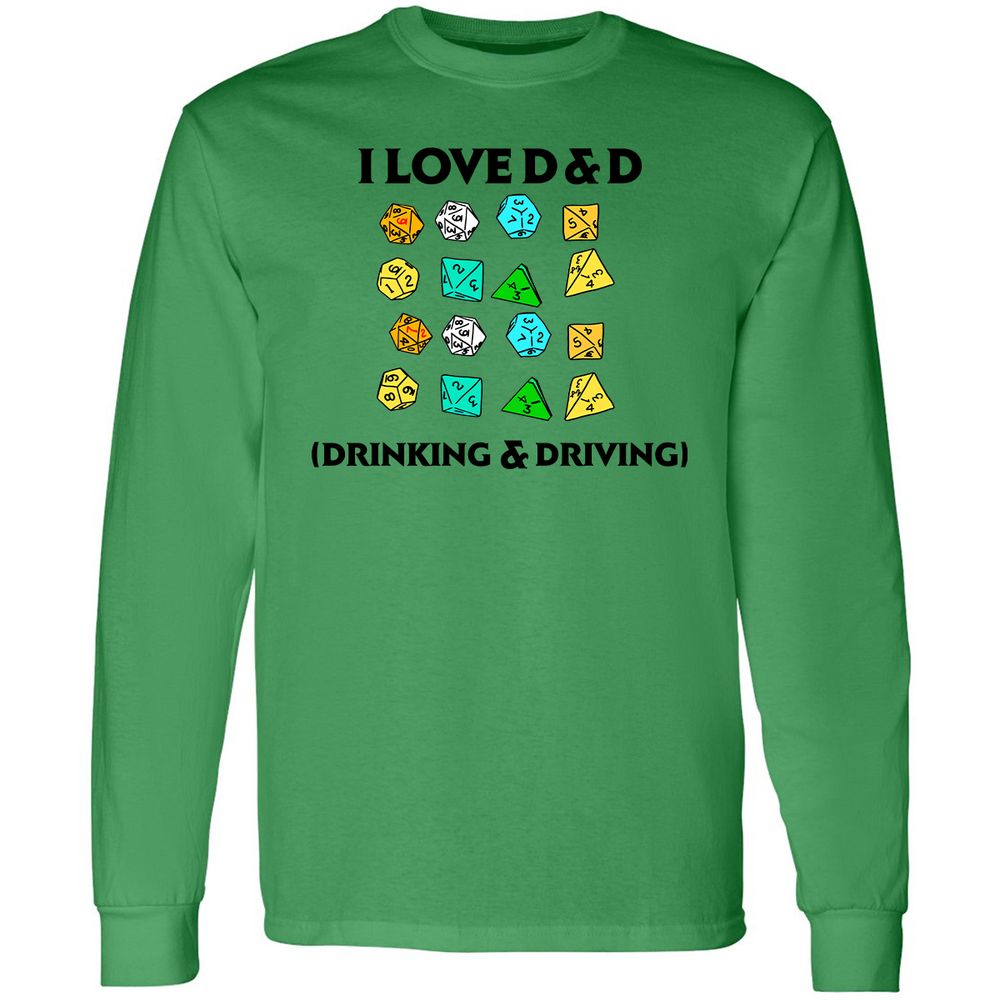 Drinking & Driving Long Sleeve T-Shirt - Irish Green - 10