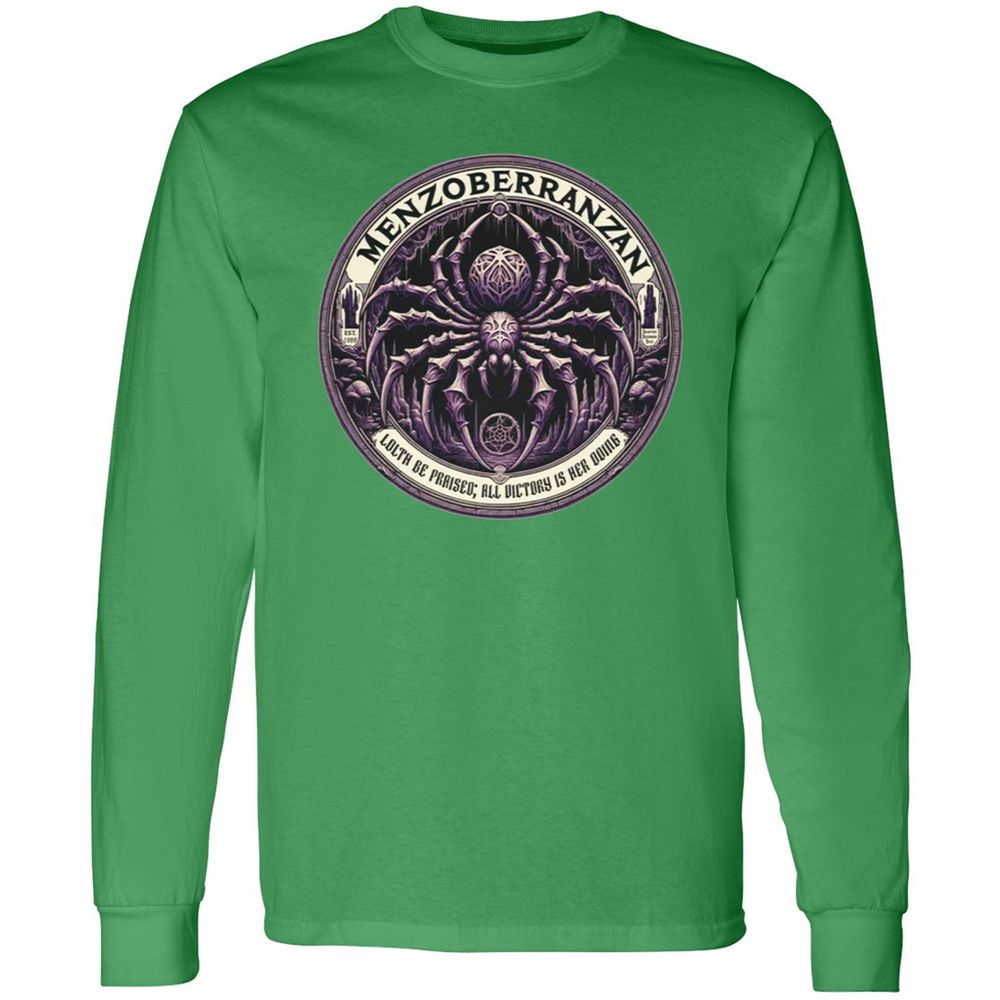 Menzoberranzan Lolth Be Praised Long Sleeve T-Shirt - Irish Green - 10