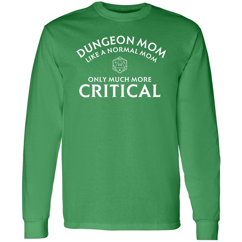 Dungeon Mom Normal Mom Long Sleeve T-Shirt - Irish Green - 10