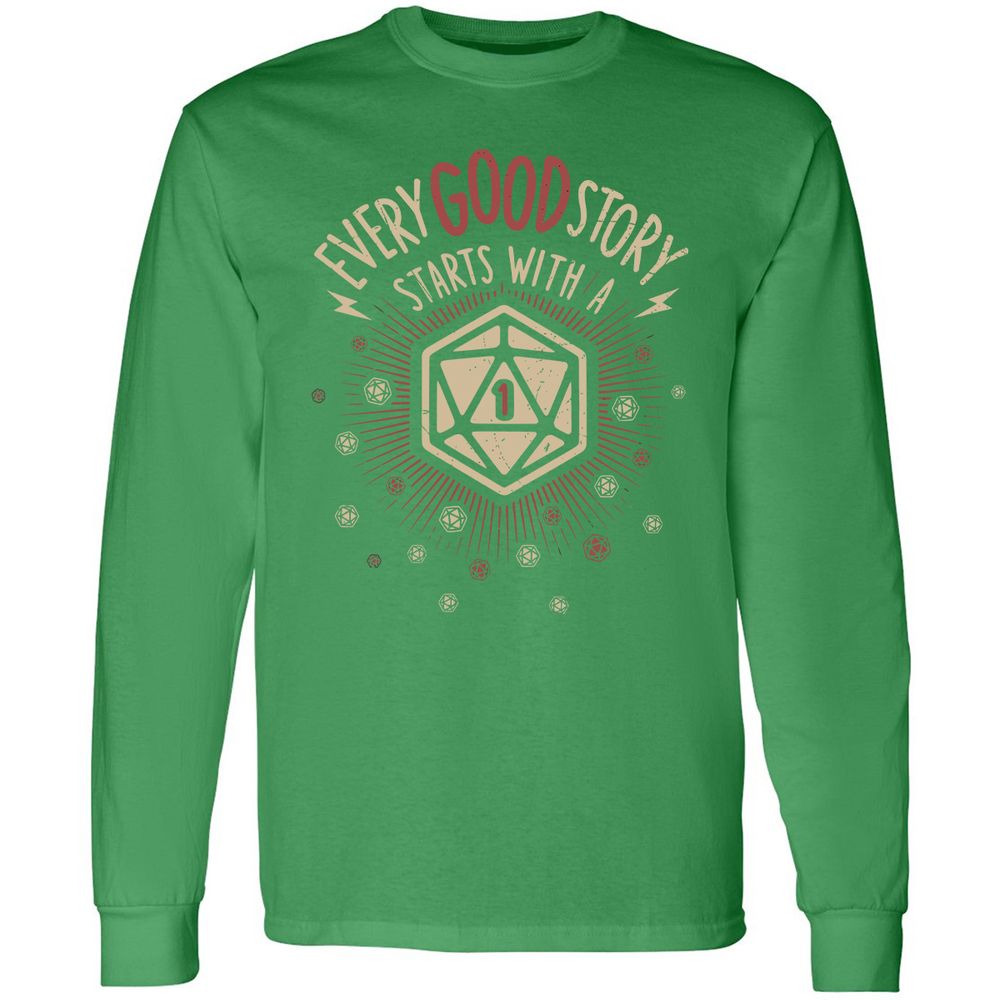 Good Story Starts With A 1 Long Sleeve T-Shirt - Irish Green - 10