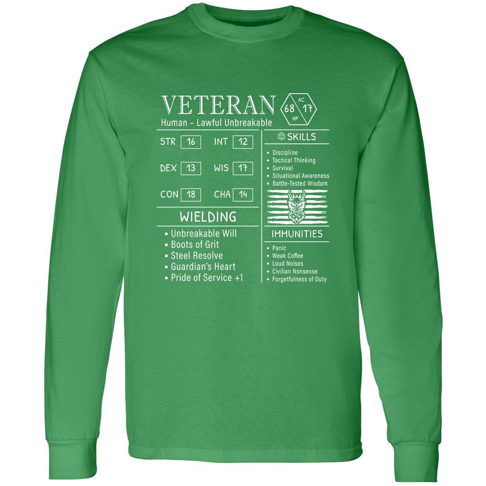 2710 veteran stats new Long Sleeve T-Shirt - Irish Green - 10