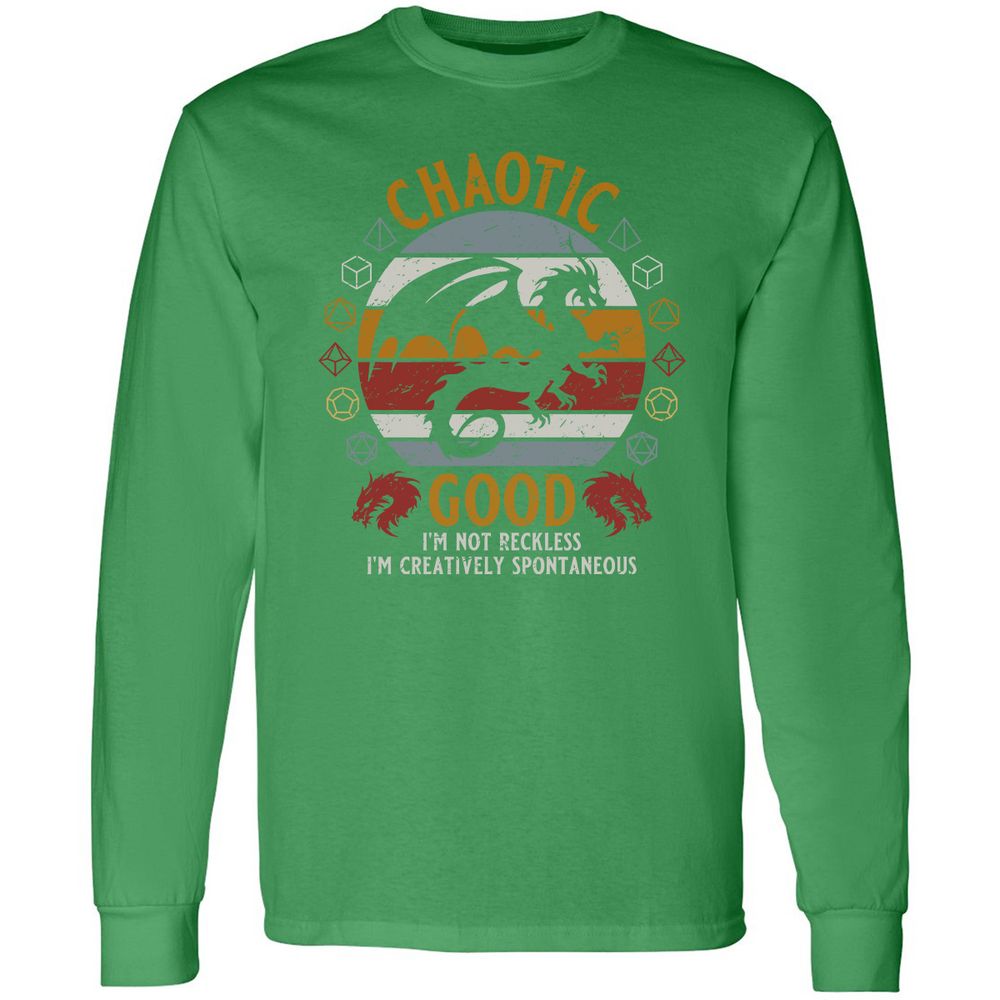 Chaotic Good Long Sleeve T-Shirt - Irish Green - 10
