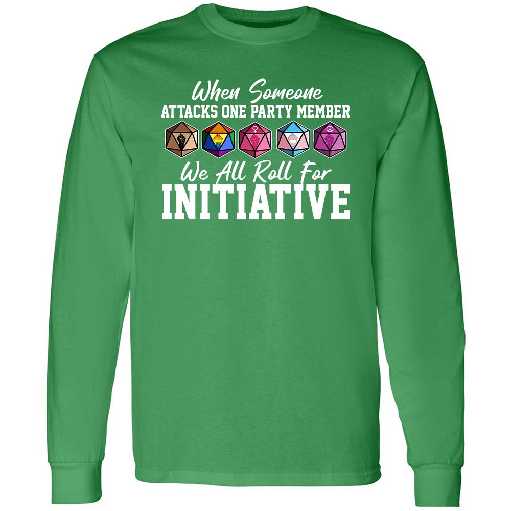 LGBT Roll For Initiative Long Sleeve T-Shirt - Irish Green - 10