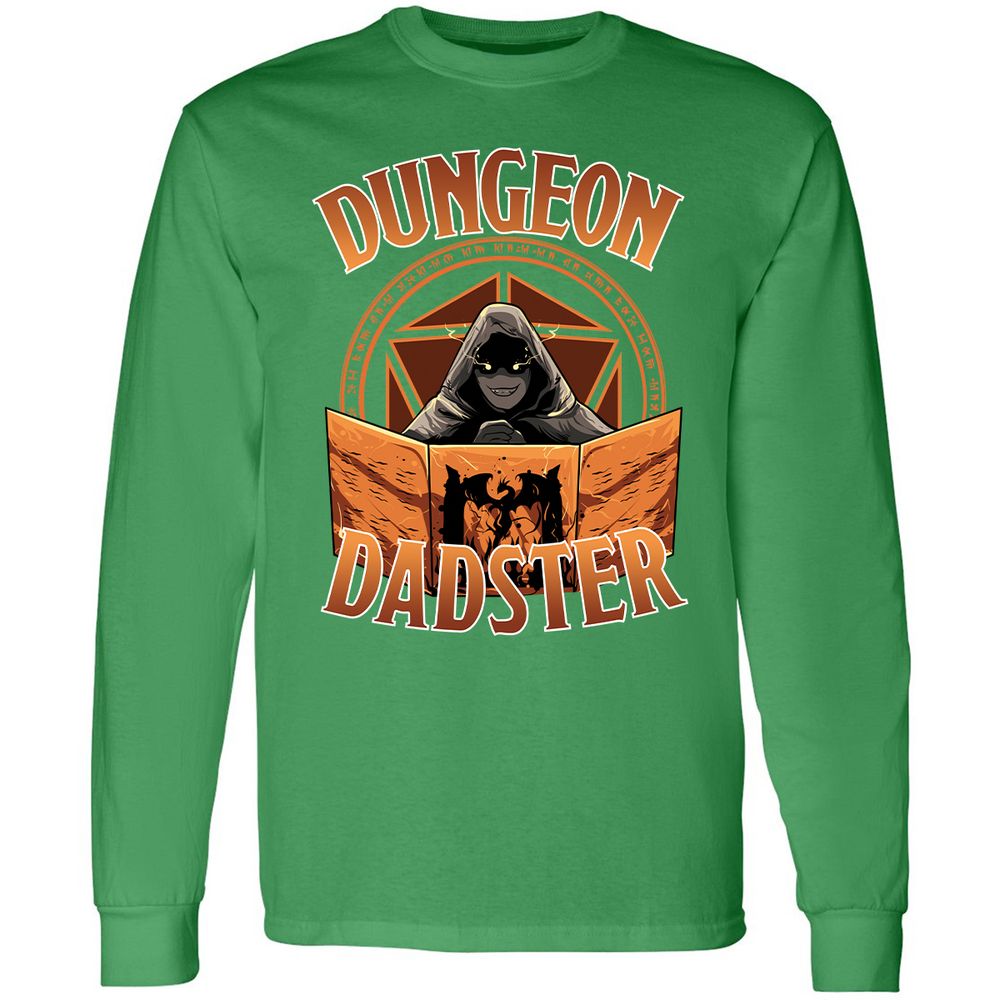 Dungeon Dadster Long Sleeve T-Shirt - Irish Green - 10