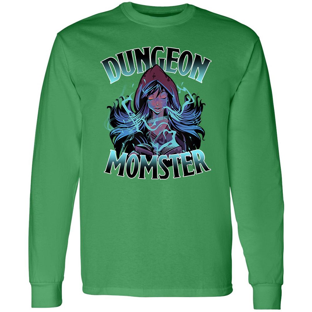 Dungeon Momster Long Sleeve T-Shirt - Irish Green - 10