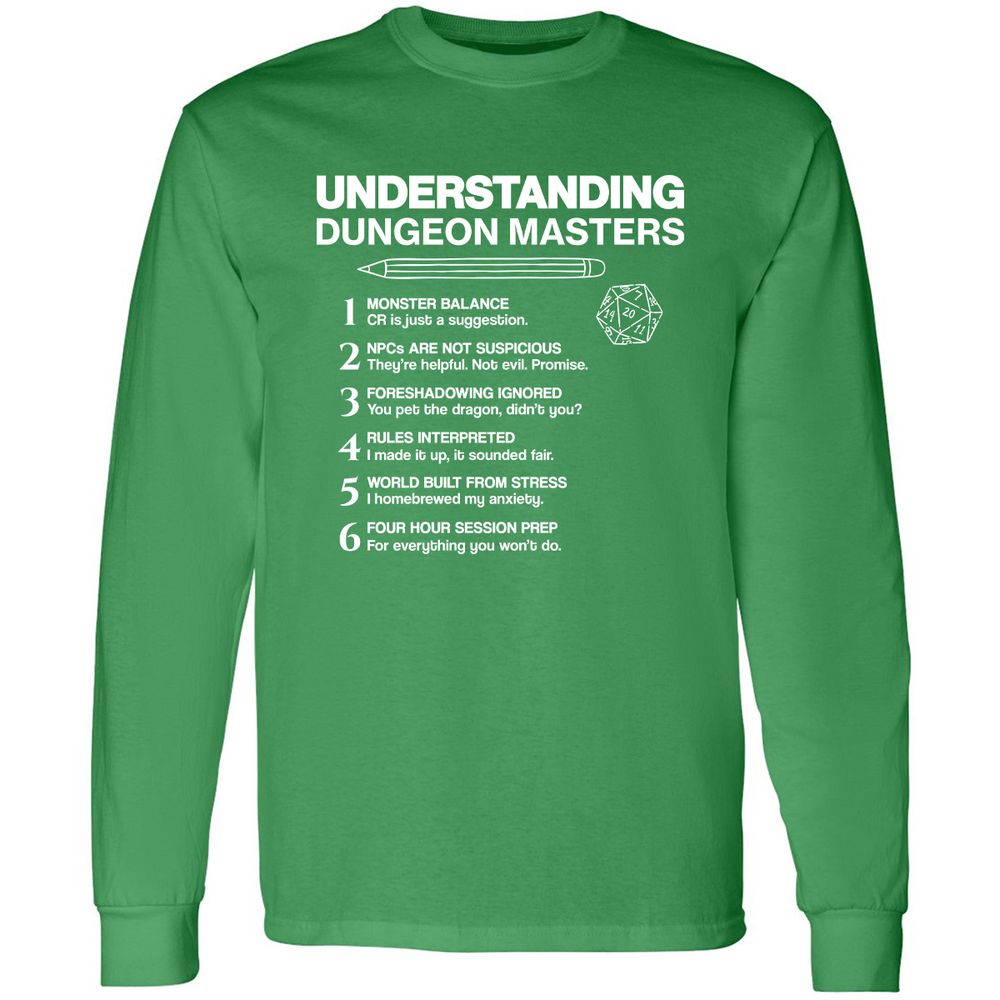 Understanding Dungeon Masters Long Sleeve T-Shirt - Irish Green - 10