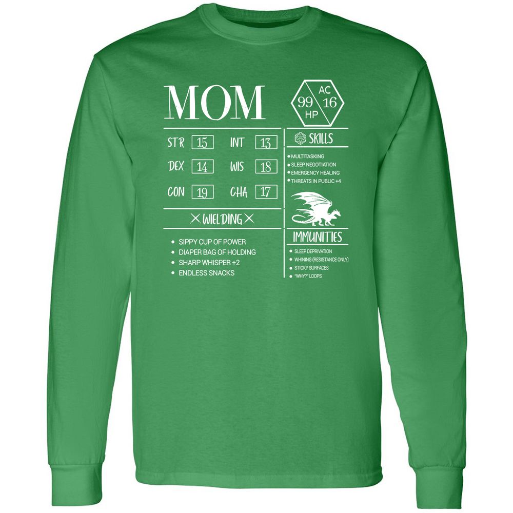 Mom New Long Sleeve T-Shirt - Irish Green - 10