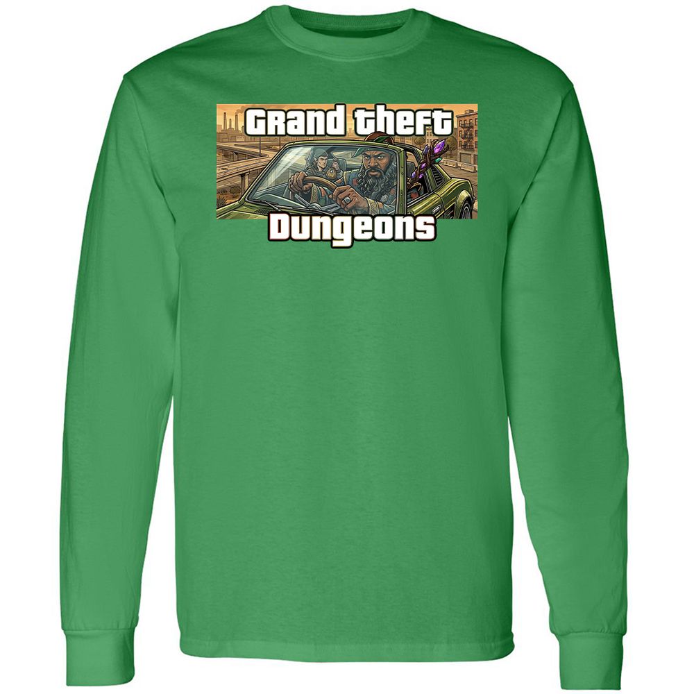 Grand Theft Dungeons Long Sleeve T-Shirt - Irish Green - 10