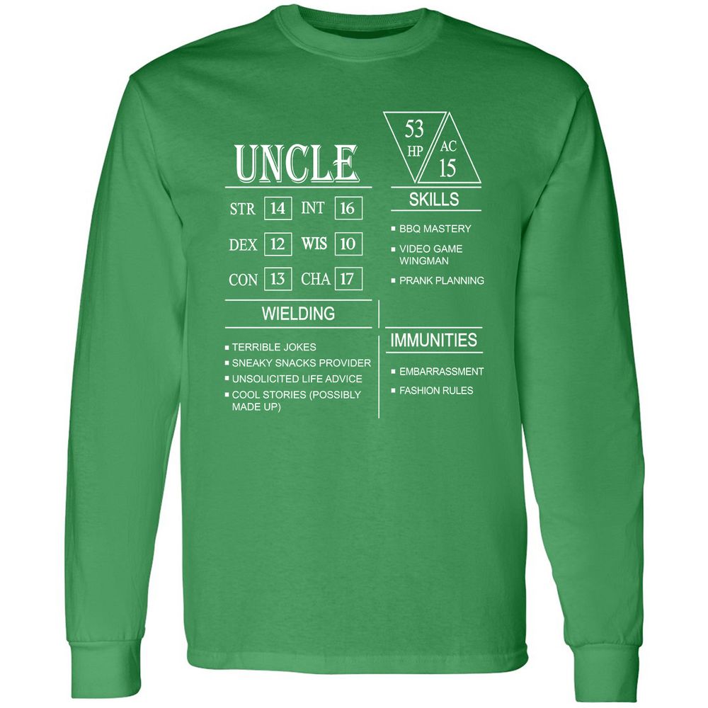 Uncle Stats Long Sleeve T-Shirt - Irish Green - 10