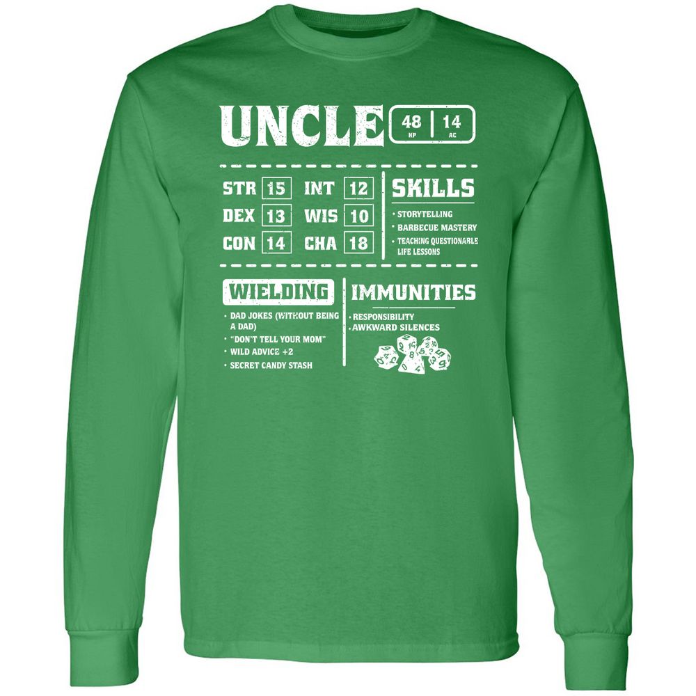 Uncle Stats Long Sleeve T-Shirt - Irish Green - 10