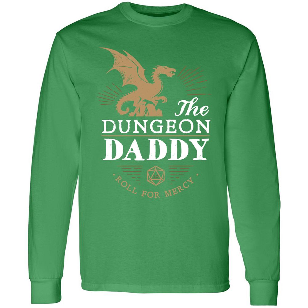 Dungeon Daddy Roll For Mercy Long Sleeve T-Shirt - Irish Green - 10