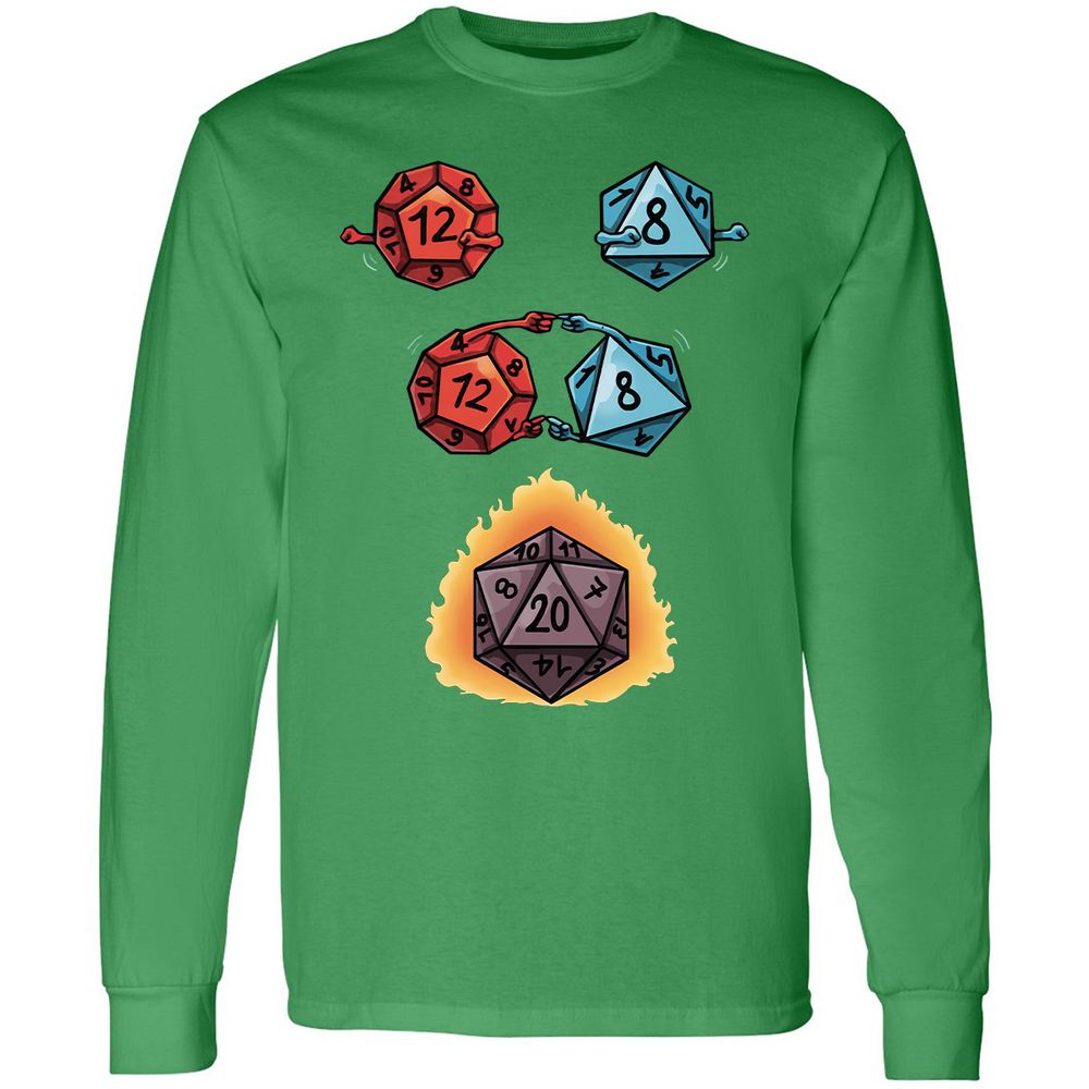 Dice Fusion RPG Long Sleeve T-Shirt - Irish Green - 10