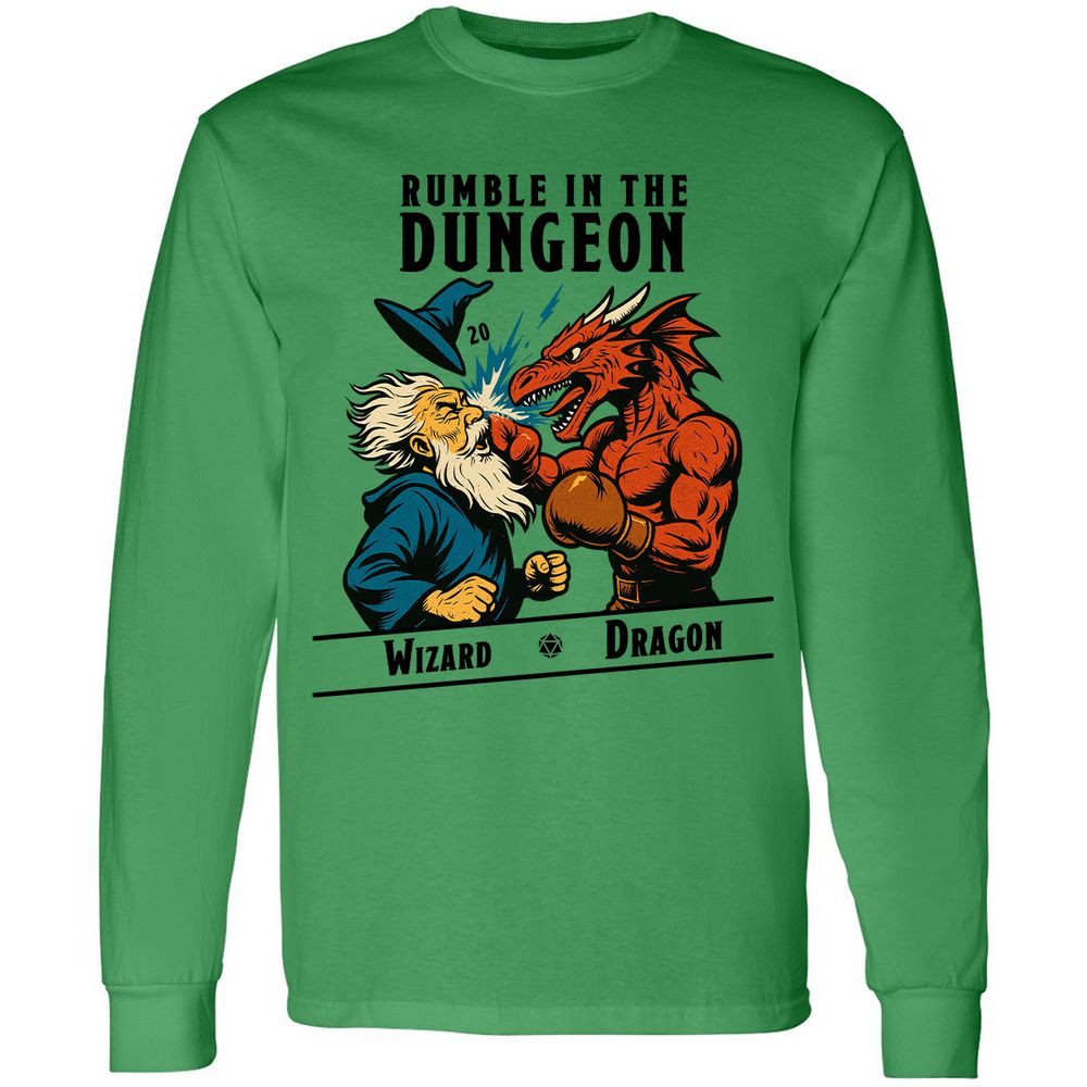 Rumble in the Dungeon Long Sleeve T-Shirt - Irish Green - 10