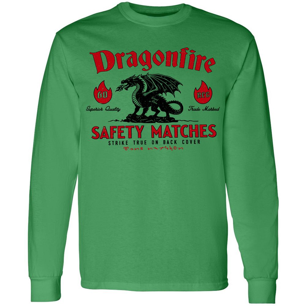 Dragonfire Long Sleeve T-Shirt - Irish Green - 10