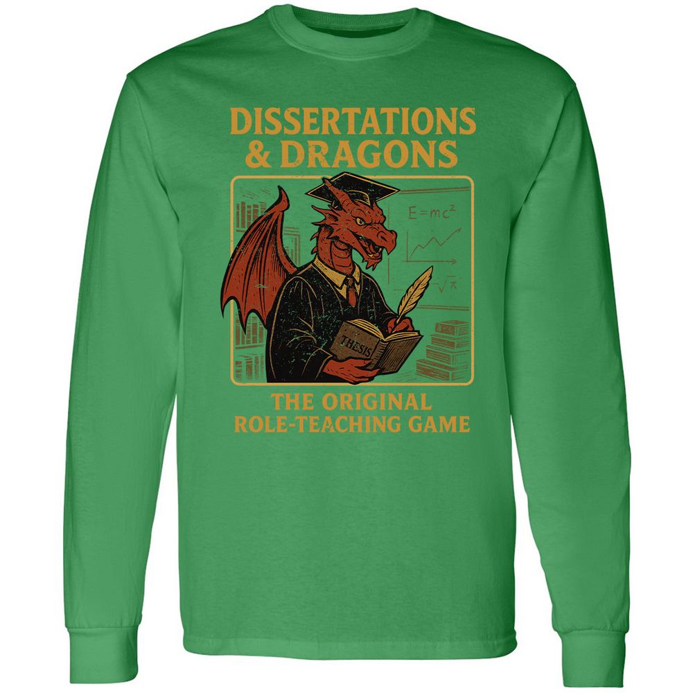 Disserations & Dragons Long Sleeve T-Shirt - Irish Green - 10