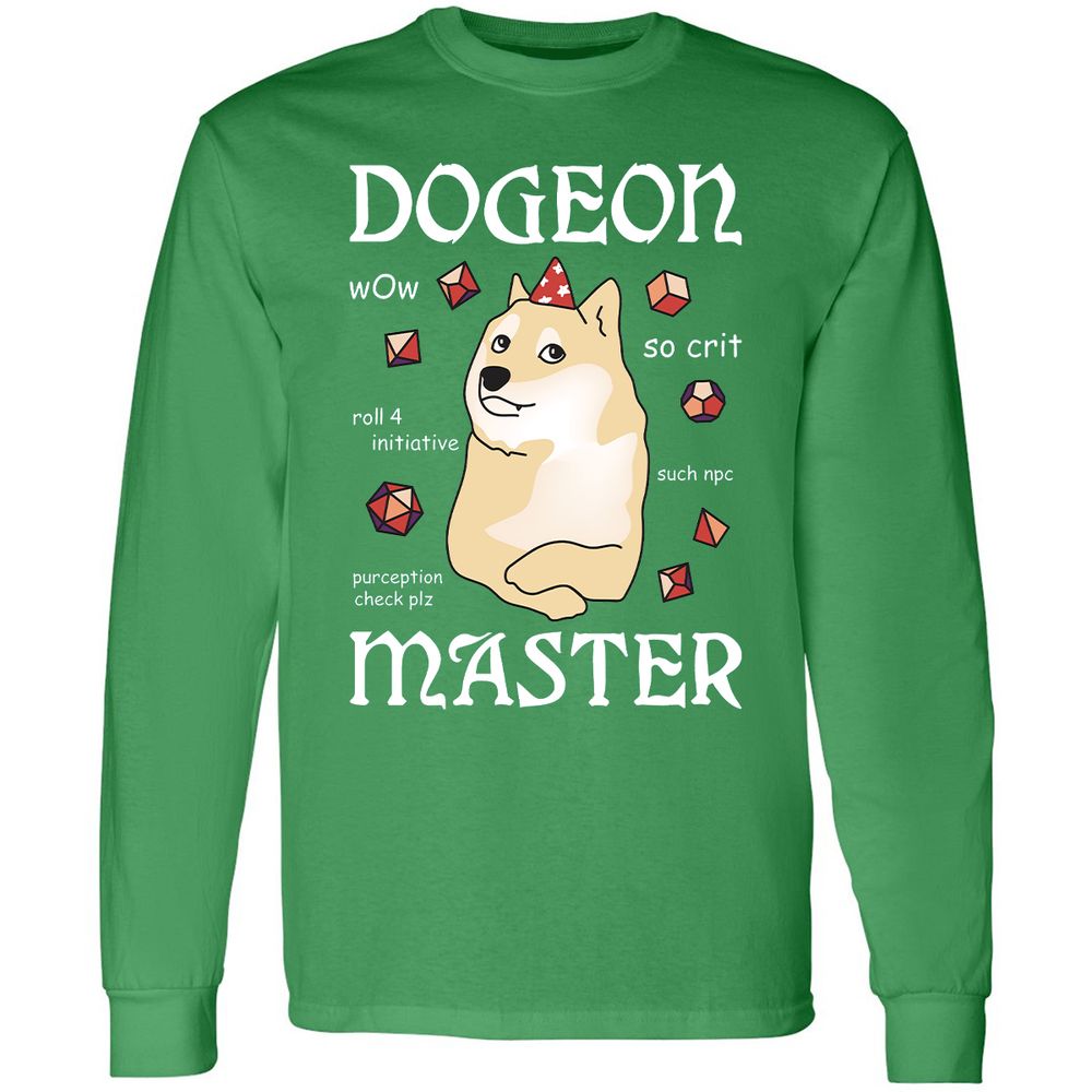 Dogeon Master Long Sleeve T-Shirt - Irish Green - 10