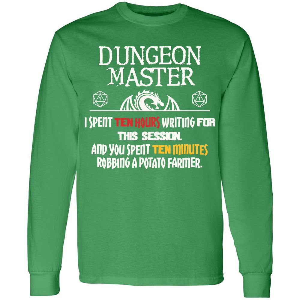 Dungeon Master Chaos Meme Long Sleeve T-Shirt - Irish Green - 10