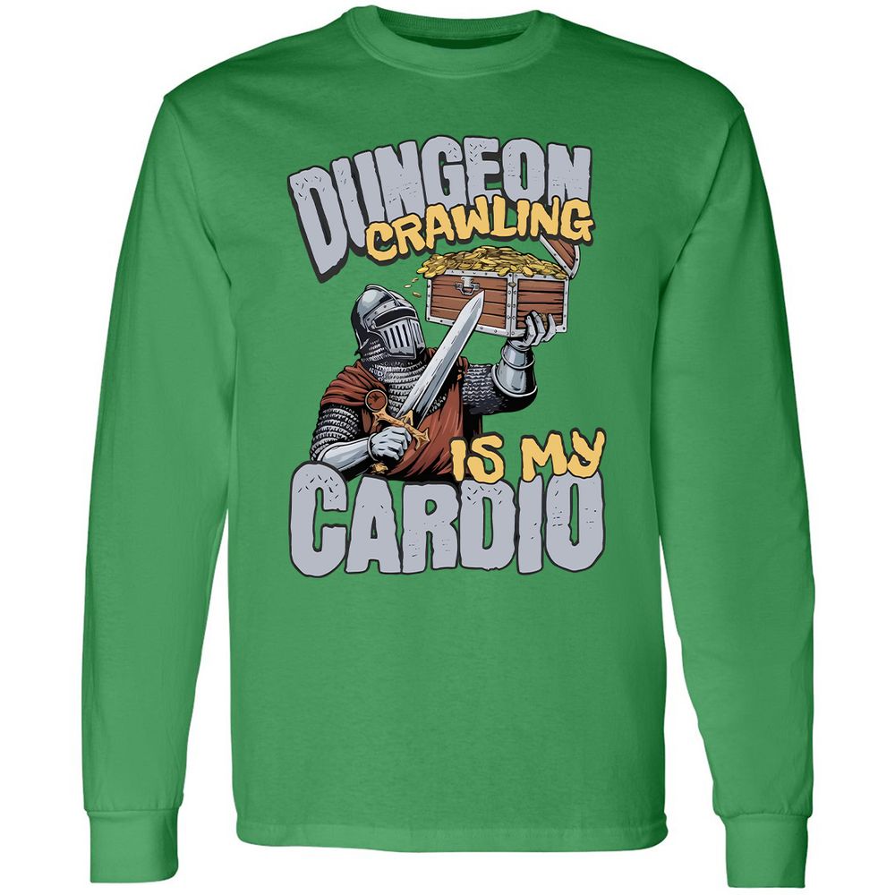 Dungeon Crawling Is My Cardio Long Sleeve T-Shirt - Irish Green - 10