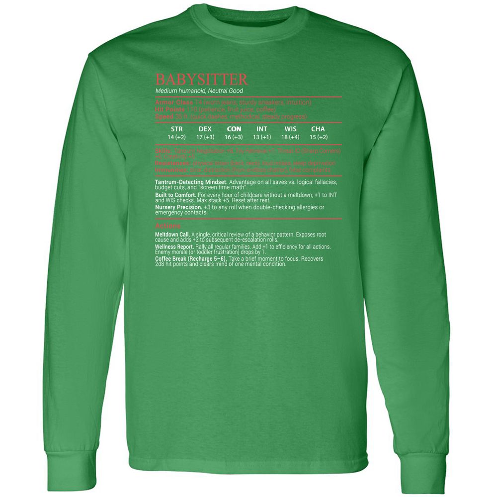 Baby Sitter Stats Block - Irish Green - 10