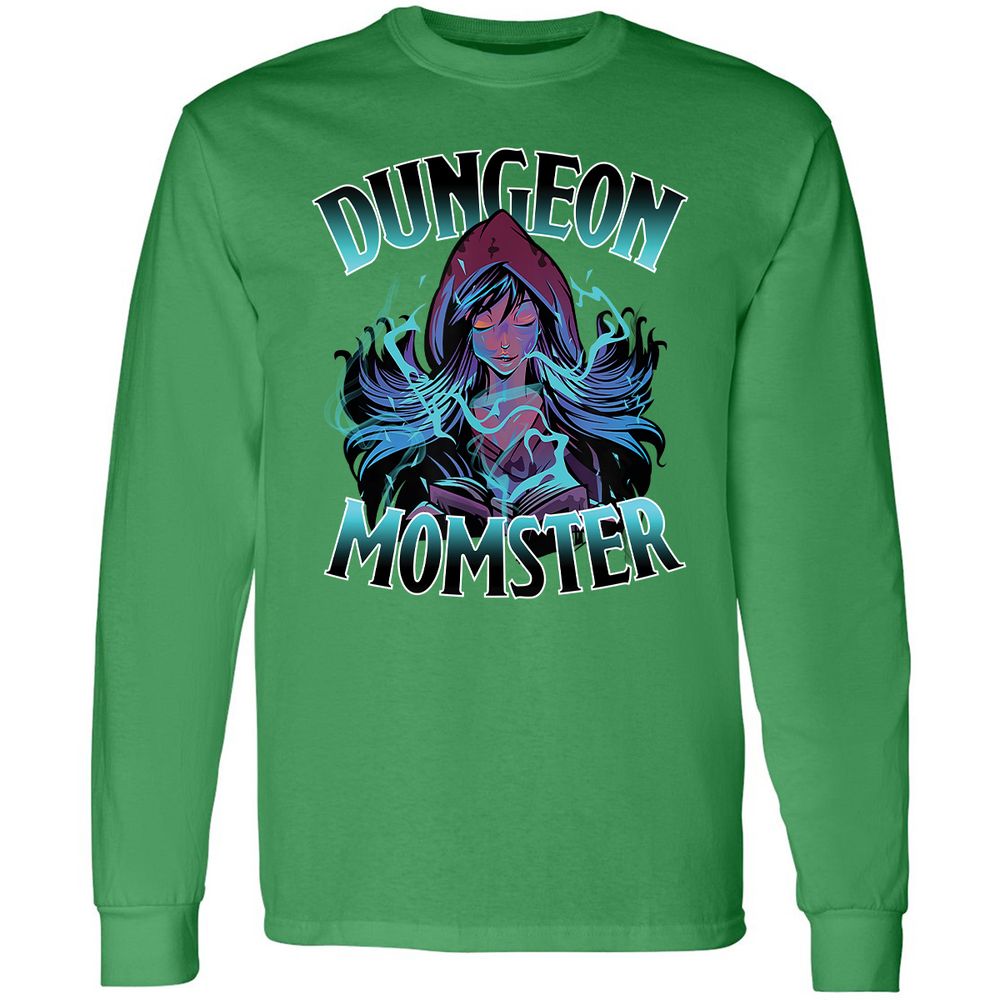 Dungeon Momster Long Sleeve T-Shirt - Irish Green - 10